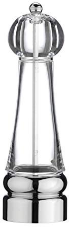 Grunwerg Stainless Steel & Acrylic Single High Pepper Mill, 22cm