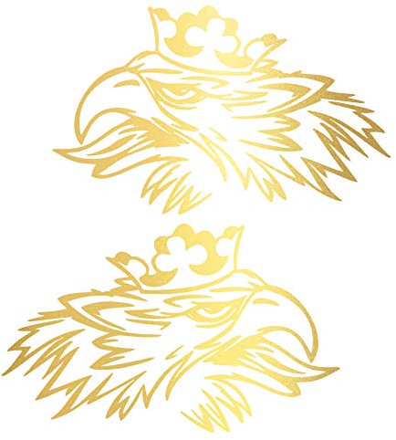 Greif Dekor Aufkleber Set (links und rechts) Aufkleber LKW Folie Rauten Scollops Zacken Ornamente (K075 Gold Metallic)
