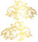Greif Dekor Aufkleber Set (links und rechts) Aufkleber LKW Folie Rauten Scollops Zacken Ornamente (K075 Gold Metallic)