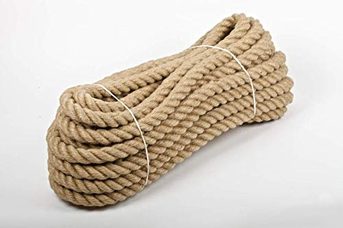 Juteseil, Durchmesser 30mm, Juteseil, Gartenseil, Bootsseil, Schnurseil, Trosse, Zierschnur 5/10/15/20/30/40m (20)