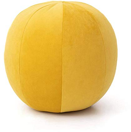 suns Modern Home Sofa Decor Pillows Monochrome Round Ball Pillow Sofa Cushion Children's Room Decorative Spherical Pillow-Velvet-Rapeseed Yellow_30CM in Diameter