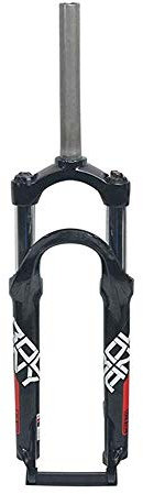 SLRMKK Forcella Ammortizzata per Bici, Forcella Ammortizzata per Bici da 24 Pollici, 28,6 mm Tubo Dritto Lega di Alluminio Ammortizzatore Pneumatico MTB Freno a Disco Corsa 100 mm, Bianco