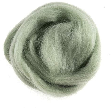 Trimits Natural Felting Roving Wool, Mint Green, 10 g