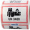 Transportaufkleber - Lithium-Ionen-Batterien, UN 3480-100 x 70 mm - 500 Batterie Aufkleber auf 1 Rolle(n), Akku Etiketten