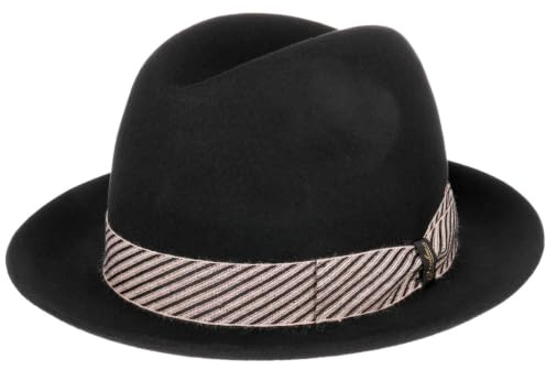 Borsalino Damiano Wollhut Wollfilzhut Fedora Damen/Herren - Made in Italy mit Ripsband Frühling-Sommer Herbst-Winter Winter