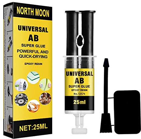 adawd Pegamento de resina epoxi para madera, 25 ml, para reparación, metal, , cerámica, azulejos, revestimiento impermeable, resistente a la temperatura, de rápida fraguado, transparente para