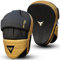Mytra Fusion Box Pratzen Gebogen Kickboxen Pratzen MMA, Muay Thai, Kampfkunst, Schlagen, Karate Training Handpratzen (Black/Gold)
