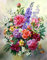 OWN4B Kreuzstich Stickpackungen Vorgedruckt, Bunte Blumen Bilder 11CT 14,2x18,1 Zoll DIY Stickpackung Set