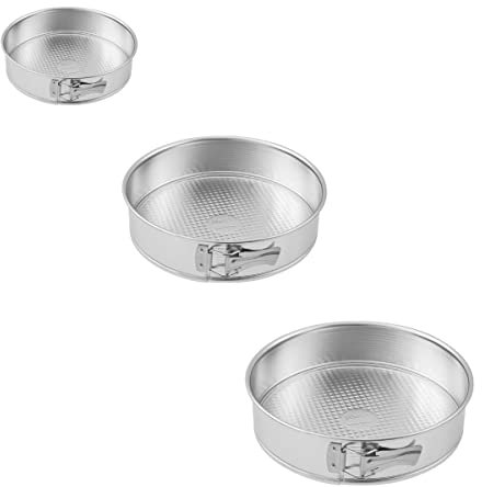 Zenker 9992150 Set de 3 moules à manqué à charnière en acier étamé, Moule à gâteau rond en fer blanc, Argenté, Acier étamé, Diamètres de 18,5 cm + 26 cm + 28 cm