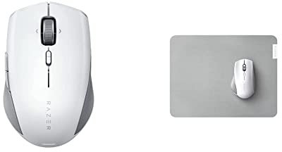 Razer Pro Click Mini - Ergonomische kabellose Maus für das Büro Weiß & Pro Glide - Weiches Mauspad für Komfort und Produktivität im Büro (Texturierte Stoff-Oberfläche, rutschfest) Weiß