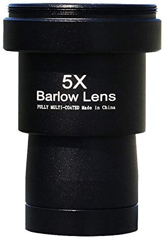 Ntcpefy 1.25 Inches 5X Barlow Lens Fully Metal Green Film with M42 Thread for Standard Telescope Eyepiece Astronomy
