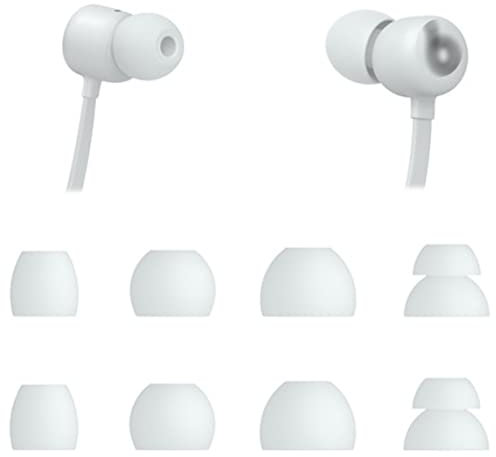 ALXCD Ear Tips Compatible with Beats Flex Earbuds, S/M/L/D 4 Sizes 4 Pairs Soft Silicone Eargels Replacement Earbuds Tips Ear Tips, Compatible with Beats Flex, 4 Pairs (Gray)