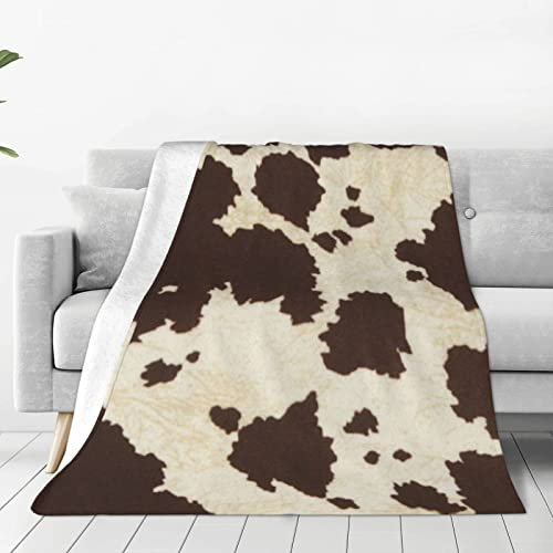 ASEELO Decke mit Kuhfell-Motiv, personalisierbar, für Sofa, Bett, Camping, Picknick Mehrere