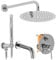Rea Ensemble de Douche-BAIGNOIRE ENCASTRÉE LUNGO CHROME + BOX Système de Douche en Laiton Pour Salle de Bain (Chrome)