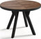 WFL GROUP Designer Runder Ausziehbarer Esstisch - Loft-Stil, Industriell, Platzsparend - Schwarze Beine - 100 bis 200 cm - für 5-10 Personen - Hergestellt in EU - Arvadonna Chestnut - 200 cm