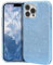 MATEPROX Compatible with iPhone 15 Pro Case, Sparkly Bling Cute Glitter Cover with 3 Layer Hybrid, Anti-Slick Protective Case for iPhone 15 Pro 6.1'' 2023-Blue