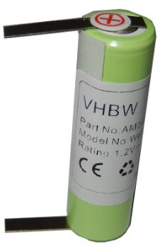 vhbw Akku kompatibel mit Tondeo Eco S 3108, Eco XS, Eco XS Black Velvet - 3711 Rasierer (2000 mAh, 1,2 V, NiMH)
