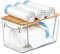 Clear Trash Bags Holder Dispenser Extra Large Kitchen Garbage Bags Roll Holder Organizers with Lid for Pantry Under Sink