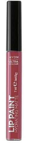 Avon Ultra Colour Lip Paint Hydrating Matte Velvet Hibiscus, for Hydrating Moisture, with Coconut Oil and Shea Butter, 7ml