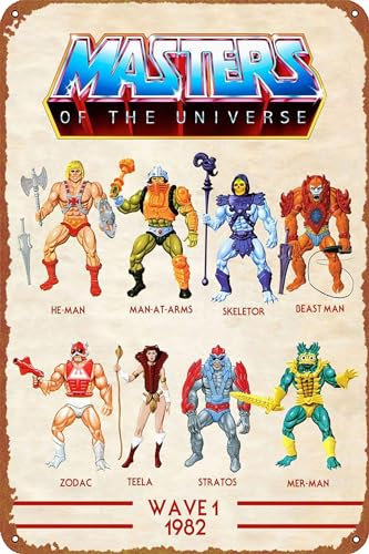 GTZAOB HE Man Skeletor Wave 1 Poster Retro Metallschild Vintage Blechschild für Cafe Bar Home Wanddekoration 30,5 x 20,3 cm