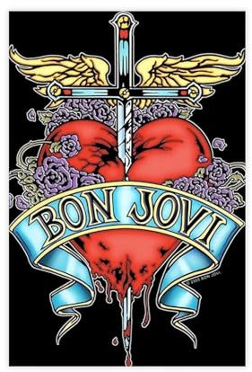 Bon Jovi – Konzertposter auf Leinwand, Poster, Wandkunst, Dekor, Bild, Gemälde für Wohnzimmer, Schlafzimmer, Dekoration, ungerahmt, 30 x 45 cm