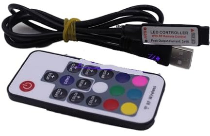 KanaAt 1 Controller USB RGB for PC 5 V 24 V 17 Tasti Telecomando RF LED dimmer for LED RGB 5 V