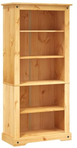 ULUYYUC Freistehende Regale Würfelregal raumteiler Regal AktenschrankBücherregal mit 5 Fachböden Mexiko-Stil Kiefer Corona 81x40x170 cmGeeignet für Büro, Wohnzimmer, Schlafzimmer