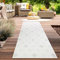 CARPETIA Teppich Outdoor Läufer Flur Terrasse Garten wetterbeständig modern mit Rautemuster in Creme, 80 x 300 cm