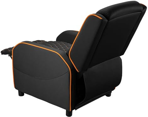 COUGAR Ranger One - Sofá para Juegos, Tela Tejida Transpirable, Bolsillo Lateral de Almacenamiento, reposacabezas y Almohada Lumbar, diseño Ajustable, hasta 150 kg de Capacidad, Color Negro y Naranja