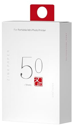 Lot de 50 feuilles de papier photo 5 x 7,6 cm pour imprimante photo HPRT MT53 Mini - Papier photo instantané à dos adhésif, compatible avec imprimante portable iDPRT ZP200