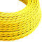 DC Voltage 3 Core Twisted Flex Cable - 3m & 10ft, Antique & Vintage Fabric Covered (Yellow)