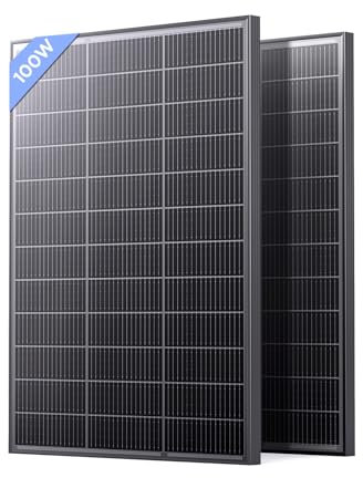 Callsun N-Type 16BB Lot de 2 panneaux solaires compacts 12 V 100 W, modules photovoltaïques monocristallins haute efficacité 25 %, parfaits pour camping-car, remorque, camping-car, marine, toit