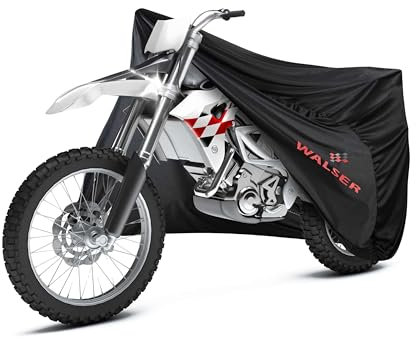 Walser Indoor Motorrad Abdeckplane, 100% passende Motorrad Abdeckplane Indoor Stretch, Motorrad Garage für den Innenbereich, Motorradabdeckung Winterfest, Motorrad Zubehör schwarz XL 255x110x135 cm