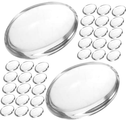 Didiseaon 30pcs Glass Nail Art Display Holder Oval Manicure Showing Beads Board for Nail Salon and Professional