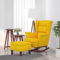IKAYAA Schaukelstuhl Wohnzimmer Schaukelsessel Ohrensessel mit Hocker Sessel Schlafzimmer Relaxsessel Schaukelstühle mit Armlehnen Lesesessel Lesestuhl XXL Polstersessel Lounge Chair