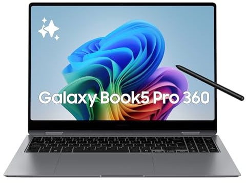 Samsung Galaxy Book5 Pro 360 16, Garanzia 3 anni, AI PC, Processore Intel Core Ultra 7 Serie 2, 16GB RAM, 1TB SSD, Display touch 3K Dynamic AMOLED 2X, S Pen, Windows 11 Home, Copilot+ PC, Gray [ITA]