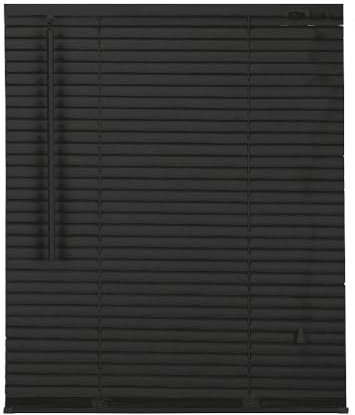 APEX FURNISHINGS PVC Venetian Blinds - 25mm Slats Easy Fit PVC Window Blinds Child Safe Fittings Trimmable curtains Windows Shutters for Home Office (Black 180W x 150L cm)