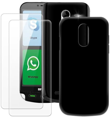 OAGELIM Made for Brondi Amico Smartphone 4G Custodia + 2PCS Pellicola Protettiva Vetro Temperato Ultra Sottile Bumper Antiurto Morbido TPU Silicone Cover per Brondi Amico Smartphone 4G (5) Nero