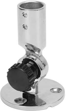 Marine VHF Antenna Mount, Marine Antenna Base Mount 316 Stainless Steel 180 Degree Adjustable Weather Proof Boat Ratchet Rail for 19mm Diameter Rail