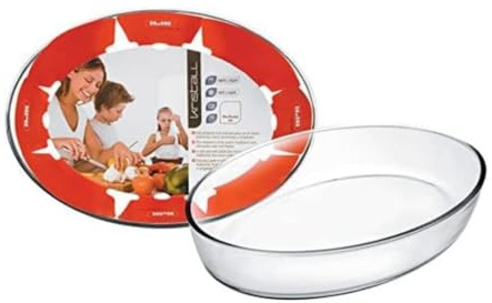 Ovale Glasschale, 400 x 270 x 65 mm, ideal zum Servieren von Lebensmitteln und zur Dekoration bei Veranstaltungen.