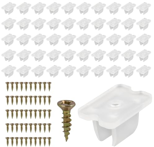 50 Pièces clips de montage pour bande LED étanche à l'eau, Supports Transparente pour Bande LED 5 mm à 6 mm, Avec Vis Incluses, Accessoires de Montage pour Néon Flexible, Idéal Mur Plafond Fête Terras