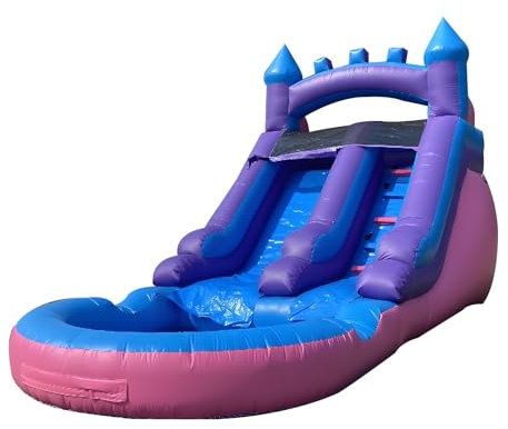 Scivolo Gonfiabile per Bambini con Soffiatore da 450W Uso Bagnato e Asciutto Pieghevole Ideale per Giardino, Cortile o Centro Commerciale