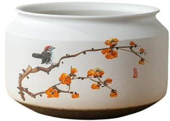 MRVAKDYDI Ceramic Glass Vases, Indoor Outdoor Ceramic Circular Succulent Orchid Pot With Drainage Hole