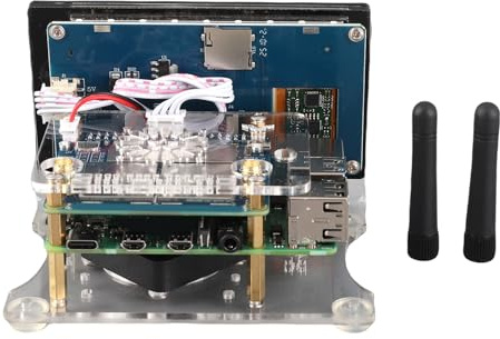 MMDVM Digital Voice Modem Hotspot Board High Performance 3.5 Inch Screen WLAN Ethernet Port Single Duplex Interconnection for Amateur Radio Enthusiasts PCB Acrylic 109x75x86mm