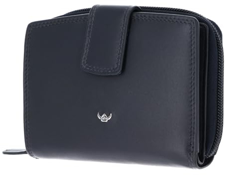 Golden Head Leder Geldbörse Polo RFID Protect Kombischeintasche mit Riegel 1438 Marineblau dunkelblau