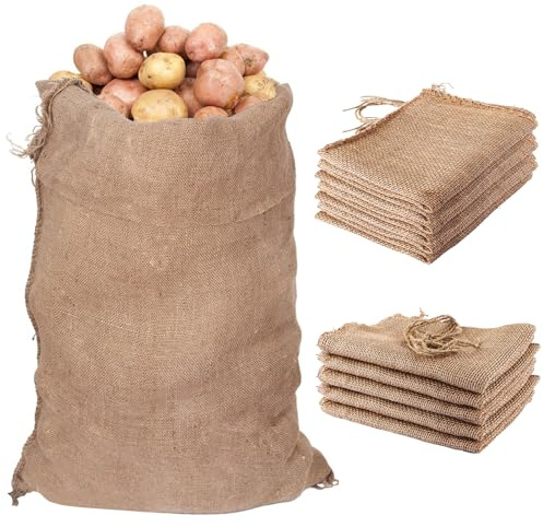 LDXDRU 5er Set Jutesack für Pflanzen Groß, 135X75CM Jutesäcke, Jute Sack Gross Jutesack Pflanzenschutz Winter, Strapazierfähig/Kartoffelsack/Frostschutz/Nikolaussack/Sackhüpfen