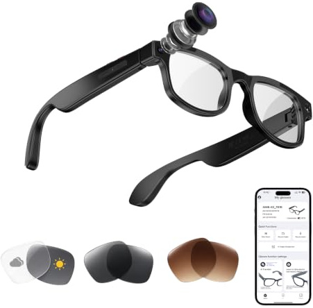 SIHUADON Smart Glasses AI Smart Glasses for Men & Women with Camera