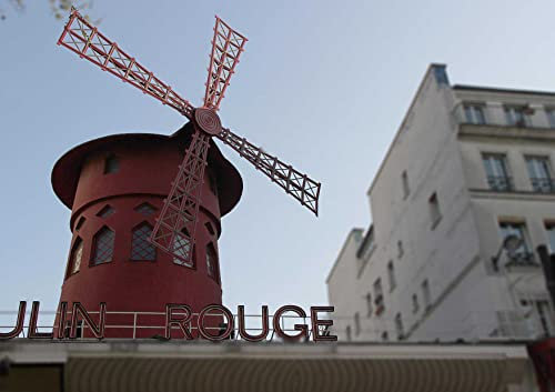 HANSEPUZZLE 18201 - Moulin Rouge Puzzle 130 Teile | Gebäude Puzzle mit hochwertiger Puzzle Aufbewahrung: Kartonbox und wiederverschließbarem Beutel | Puzzle-Maße: 28,7 x 20 cm
