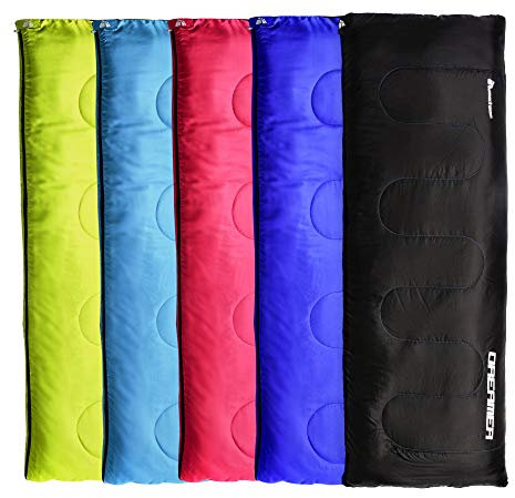 meteor Schlafsack Ultraleicht Kinder Schlafsack Komfortbel Deckenschlafsack Outdoor Hüttenschlafsack Camping Schlafsack 1kg 190x75 (schwarz/blau, Links Reißverschluss)