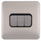 Schneider Electric GGBL1032BSS Lisse Screwless Deco 10AX 3G 2W Switch BSS, 240 V, Stainless Steel